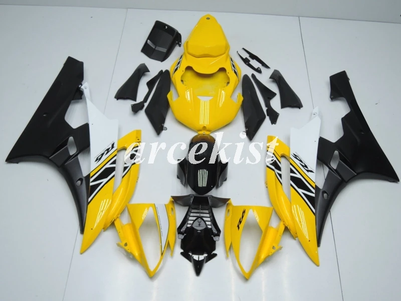Литьевая Форма ABS мотоцикл обтекатели комплект для YAMAHA YZF-R6 2006 2007 06 07 R6 обтекатель набор желтый черный белый