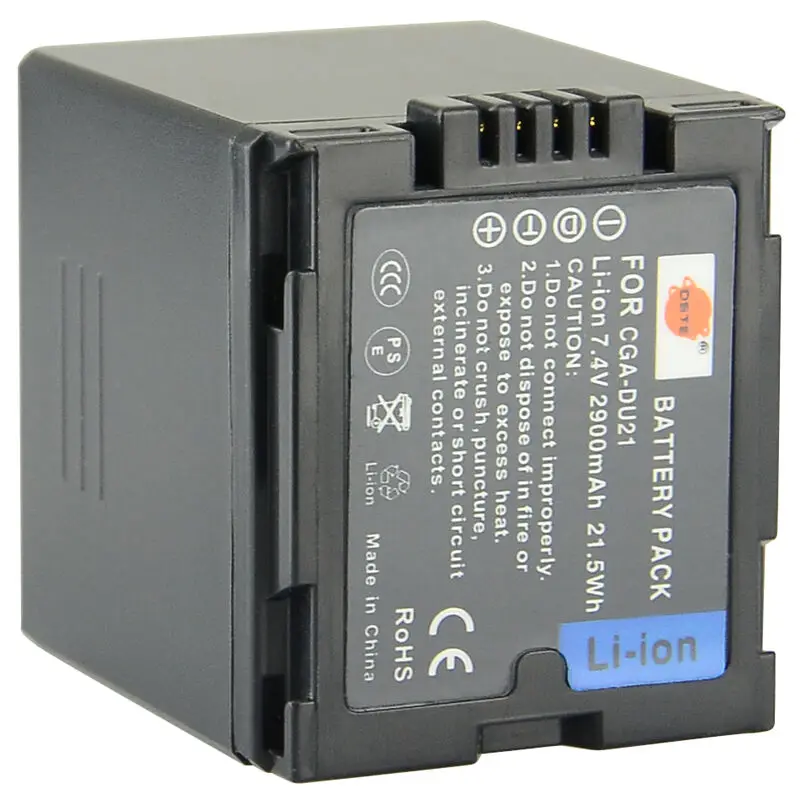 3 шт. 2900 мАч 7,4 V CGA-DU21 DU21 VBD210 VW-VBD210 DSTE Камера Батарея для цифрового фотоаппарата Panasonic NV-GS10 GS100K GS120 NV-GS140 NV-GS21 NV-GS - Цвет: 1BatteryOnly