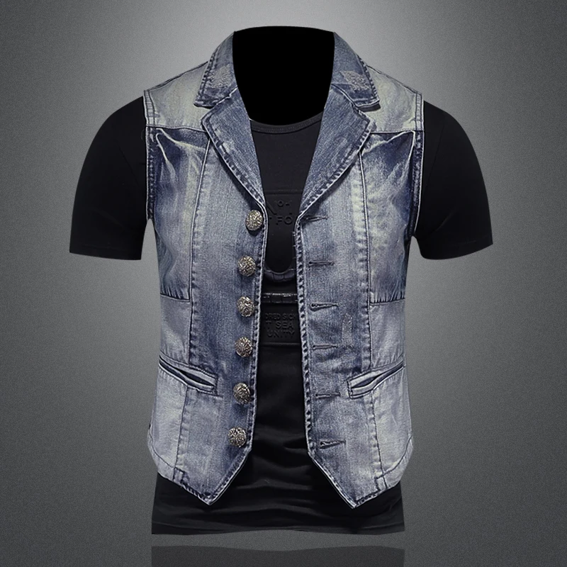 Jeans Waistcoat Men Sleeveless C Denim Waistcoats Men Denim Vest