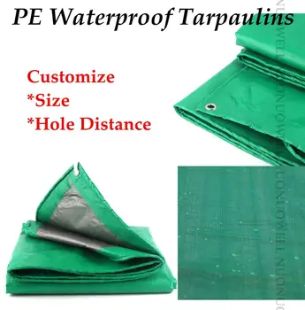 

Customize Size 0.32mm Green PE Rainproof Tarpaulin Cover Sunshade Tarp Waterproof Double Side Lightweight Tarp Sliver Layer