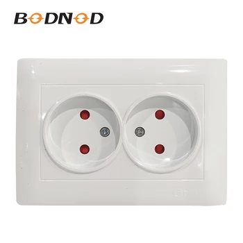 

Special Offer Product EU Double Wall Socket Socket White Safely Double Socket WithOut Earth European Socket