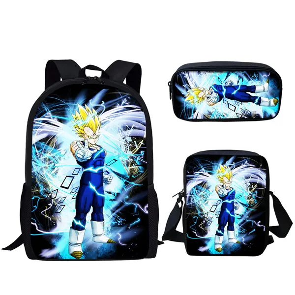 FORUDESIGNS школьные сумки для мальчиков Набор/шт. Dragon Ball Супер аниме Гоку печати детский школьный рюкзак большой школьный карандаш мужской рюкзак - Цвет: HME1289CEK