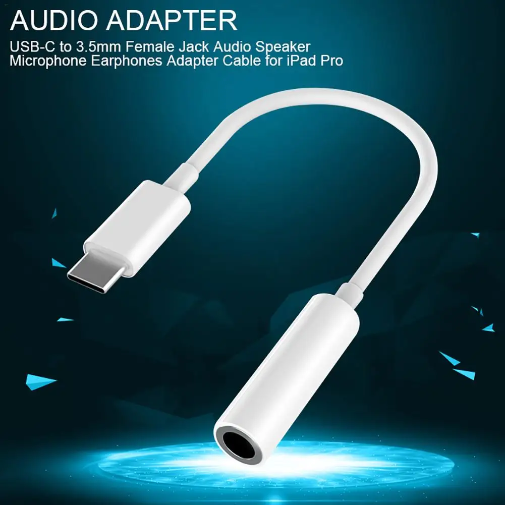 Аудио адаптер USB-C до 3,5 мм адаптор динамик микрофон адаптер для наушников кабель для iPad Pro# BO