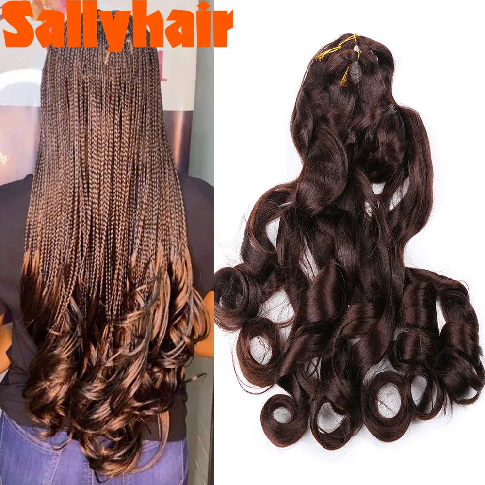 Sallyhair Synthetic French Curly Bulk Spiral Curls Crochet Braids Hair