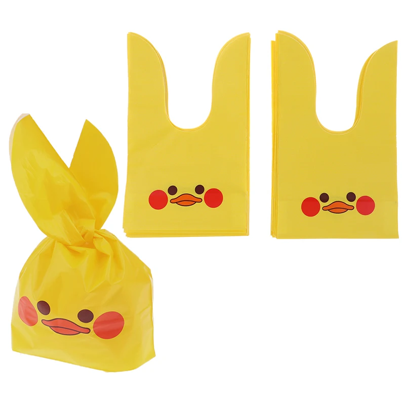 50pcs Cute Yellow White Duck Gift Bag Easter Candy Gift Set Plastic Snack BagsVE 