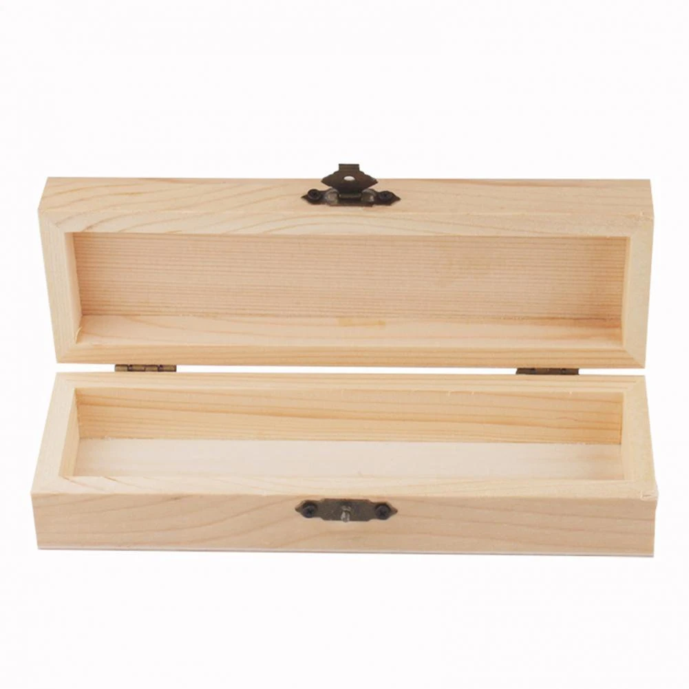 Estuche de papelería con cerradura para niños, caja portátil Rectangular de madera para puzle Manual, papelería pintada Diy|Estuches escolares| - AliExpress