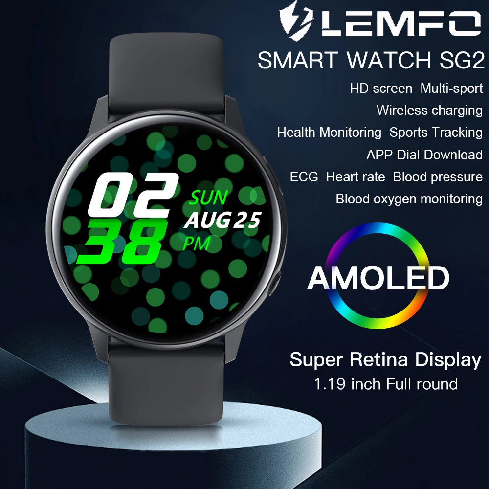 US $49.00 LEMFO Smart Watch 390390 HD Screen Wireless Power Heart Rate Monitor Blood Pressure IP68 Waterproof SmartWatch for IOS Android