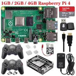 Официальный Raspberry Pi 4 Модель B ram 1G 2G 4G 2,4G и 5G WiFi Bluetooth 5,0 с корпус блока питания для Raspberry Pi 4 Модель B 4B