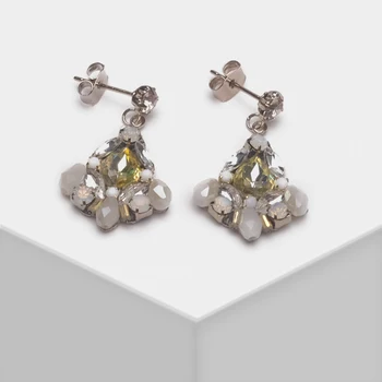 

Amorita boutique Vintage handmade geometric design pendant drop earrings