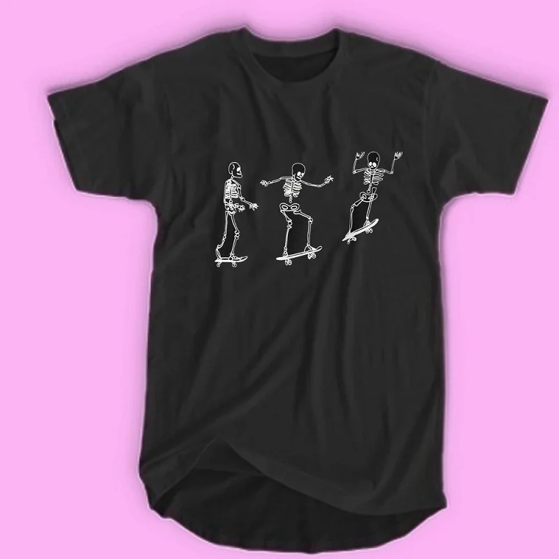 Skateboard Skeleton Graphic Tee Punk 