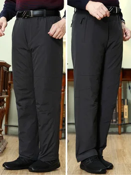 

2019 winter warm warm down pants outside a man wear high waist with thick warm loose down pants