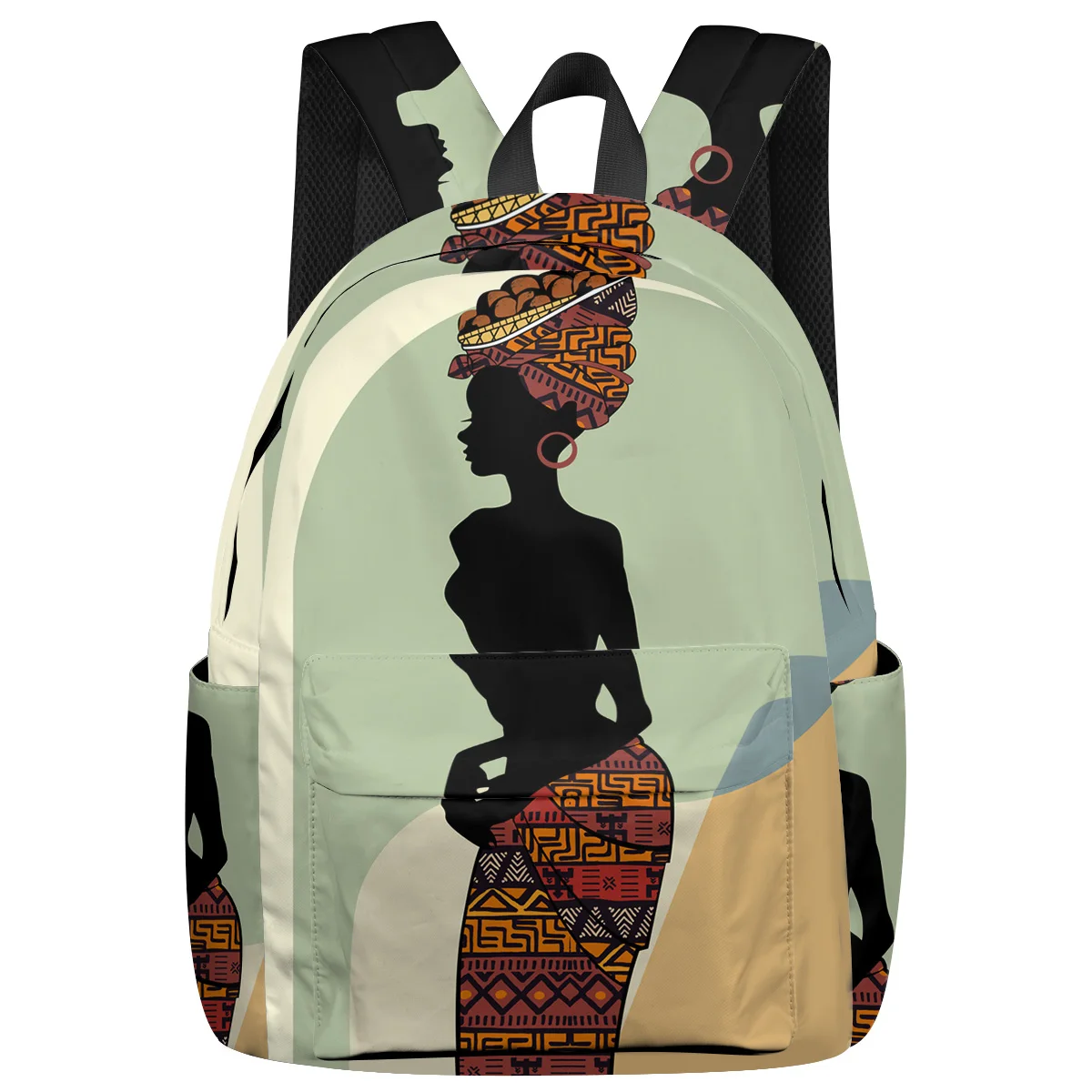

WHEREISART African Woman Backpacks Internal Frame Backpacks Multipurpose Daypacks Bottle Side Pockets Tactical Backpacks School