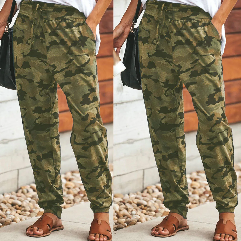 Женские брюки camuflage камуфляж женские брюки осень зима Высокая талия женские мешковатые штаны# A3