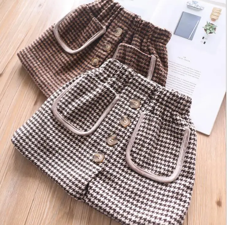 new wholesale girls plaid skirt winter fashion girls skirts 2-7 years HH545