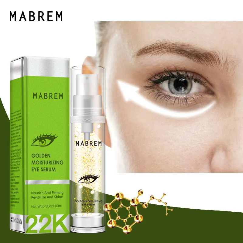 

MABREM 24K Golden Eye Serum Anti-Wrinkle Moisturizing Reduce Fine Lines Fade Dark Circles Fat Granule Dryness Tighten Skin Care