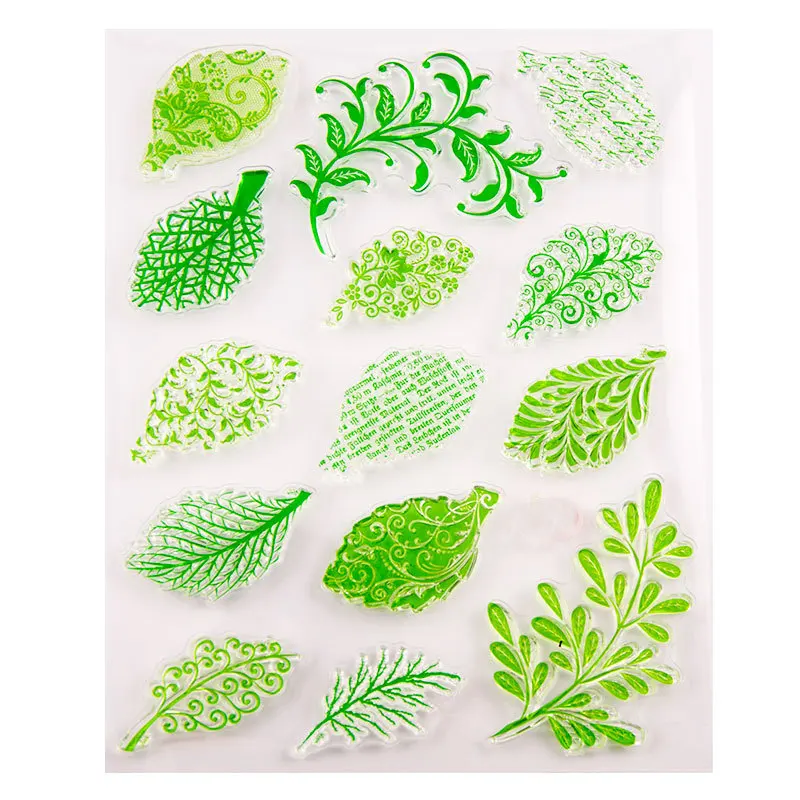

Green Leaf Clear Stamps for DIY Scrapbooking Card Transparent Stamps Making Photo Album paper Craft Decorative New 2019 Stamps