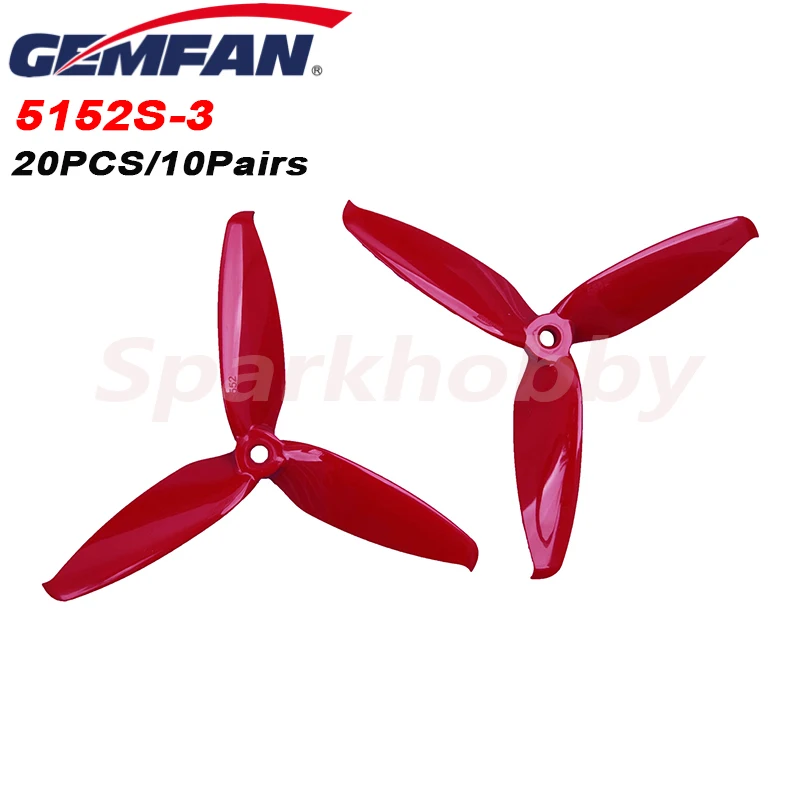 20pcs 10pairs Gemfan Flash 5152s 5.1x5.2 3-blade Propeller Cw Ccw ...