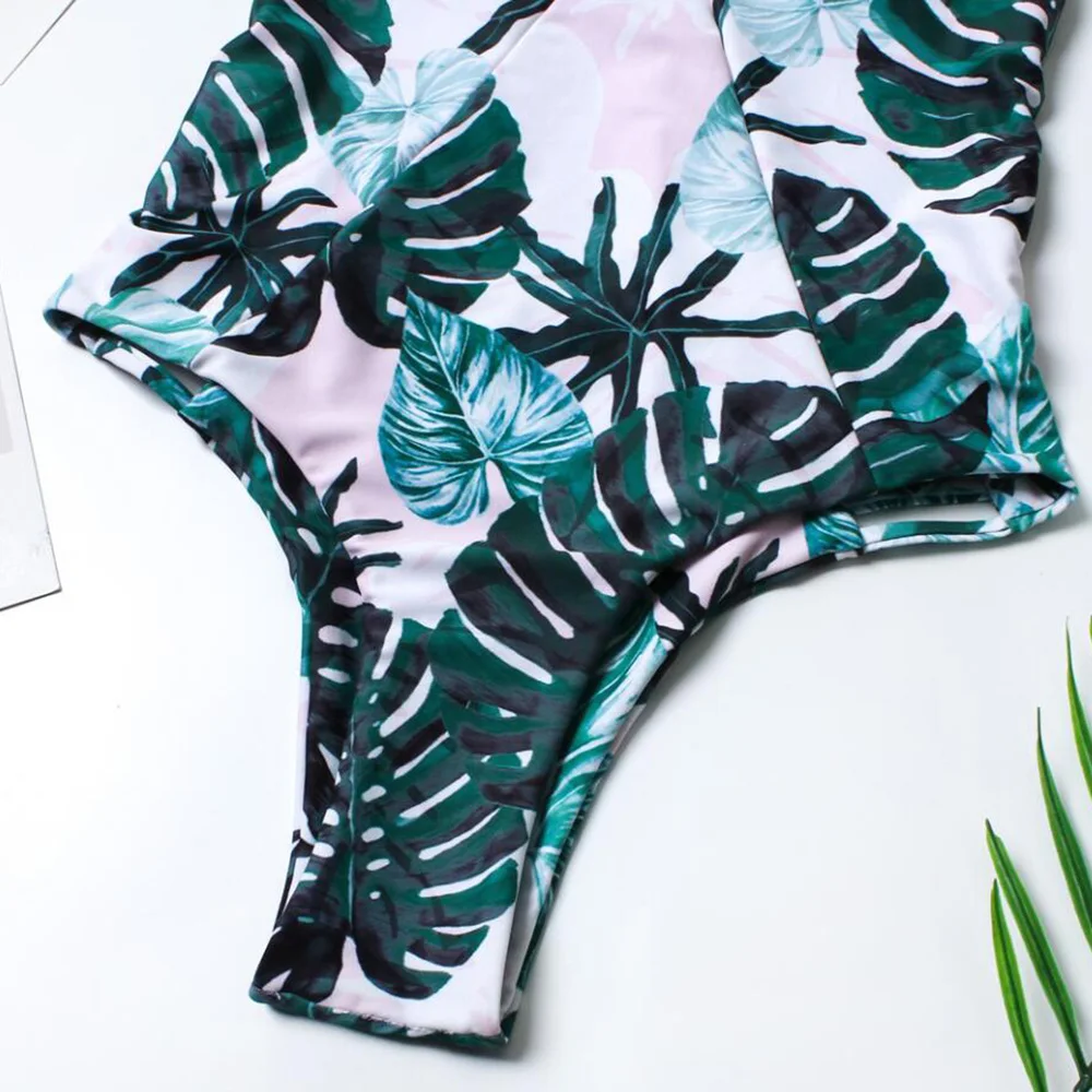 Sexy One Piece Swimsuit Women NEW Summer Beachwear Push Up Swimwear Women Ruffle Leaf Bathing Suits Bodysuit Monokini Swimsuits