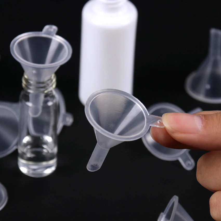 

10PCS Small Mouth Plastic Funnels Bottle Mini Liquid Oil Funnels For Perfume Diffuser Labs Specialty Tools