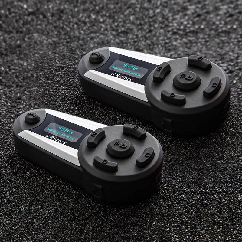 2 шт V6 плюс домофон мото rcycle шлем домофон Мото шлем bluetooth гарнитура 6 всадников 1200 м беспроводной Intercomunicador FM светодиодный