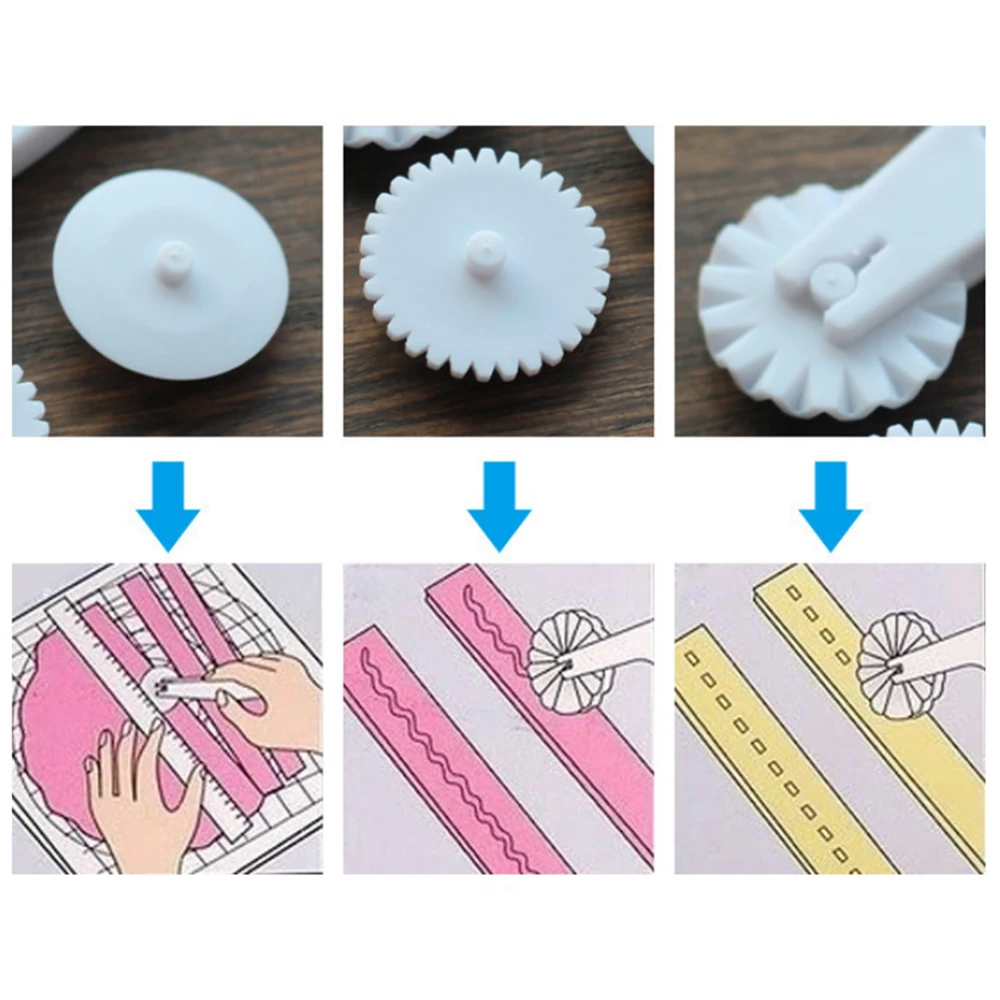 3 Tips Fondant Embosser Wheel Stitching Cutter Tool