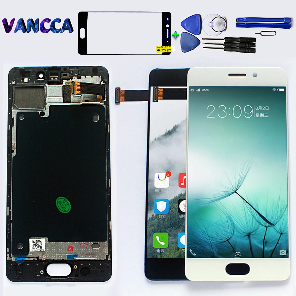 

Vancca 5.2 inch AMOLED LCD screen for Meizu Pro 7 Touch screen display 1920*1080 digitizer Assembly Frame with Free Tools