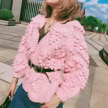 

Solid Women Casual Cardigan Open Stitch Long Sleeve Autumn Winter Plus Size Outwear Special 3D Flower Cashmere Sweaters