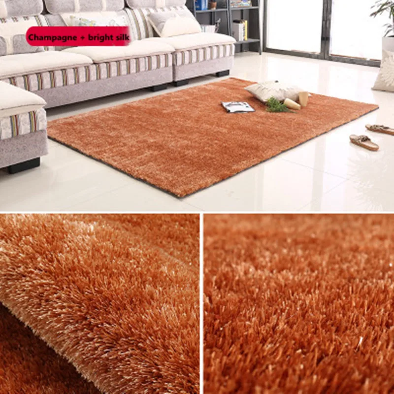 Мягкий яркий шелковый ковер, сделанный на заказ, для спальни, для дома, гостиной, кровати, стола, ванной, длинные волосы, большой размер, Пушистый Ковер