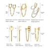 New Fashion Circle Ear Cuff Retractable Earrings for Women Men Gold Huggie Unisex Double Piercing Hoop Earing Female Brincos ► Photo 3/6