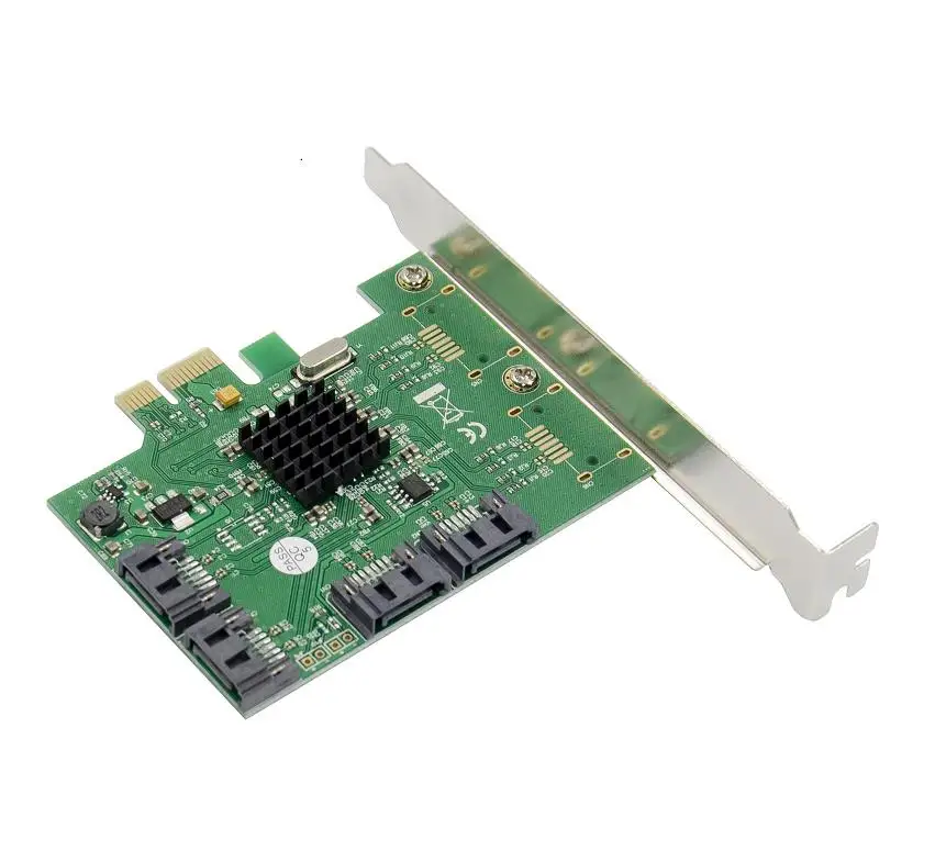PCI-e 4 порта 6G SATA III 3,0 контроллер карты Marvell 88SE9215 не raid pcie 2,0x1 плата расширения низкопрофильный кронштейн