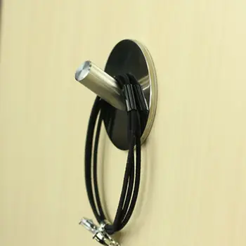 

304 Stainless Steel Self-Adhesive Bathroom Wall Mounted Door Holder Hook Hanger Round Rack LX9C
