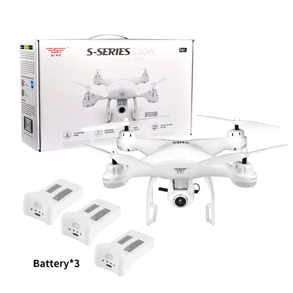 1080P 3B White SJRC S70W gps Трансмиссия Радиоуправляемый Дрон Квадрокоптер вертолет с HD Wifi камерой VS s30w s70w f11 z5 syma x8pro Радиоуправляемый Дрон - Цвет: 1080P 3B White