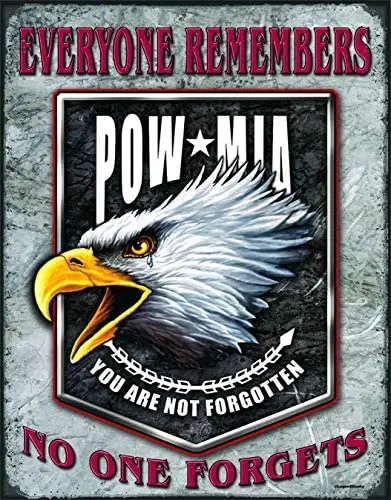 Металлическая жестяная вывеска Винтаж шик искусство украшения Pow Миа Eagle для дома