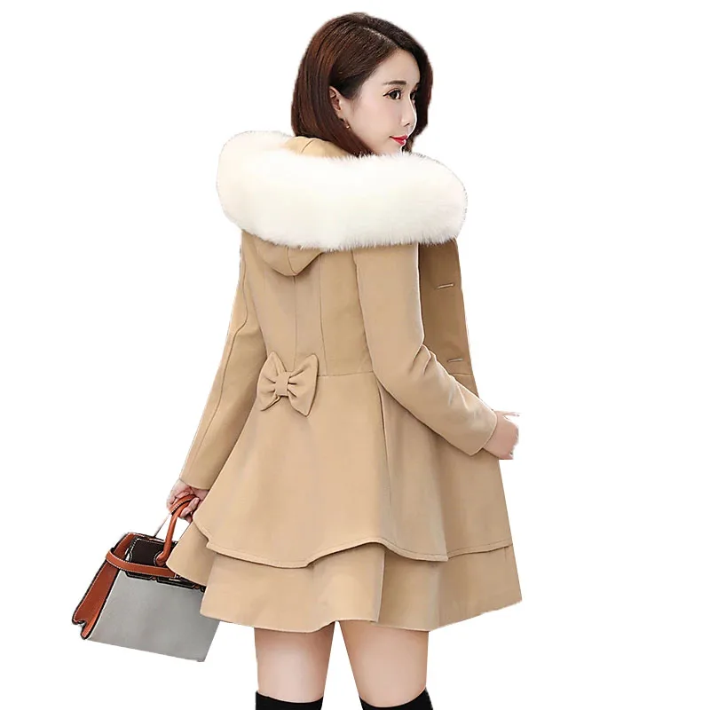 

2023 New Autumn Winter Woolen Jacket Women Fashion Korean Mid Long Slim Double Breasted Coat Female Casual Overcoat Ladies Tops