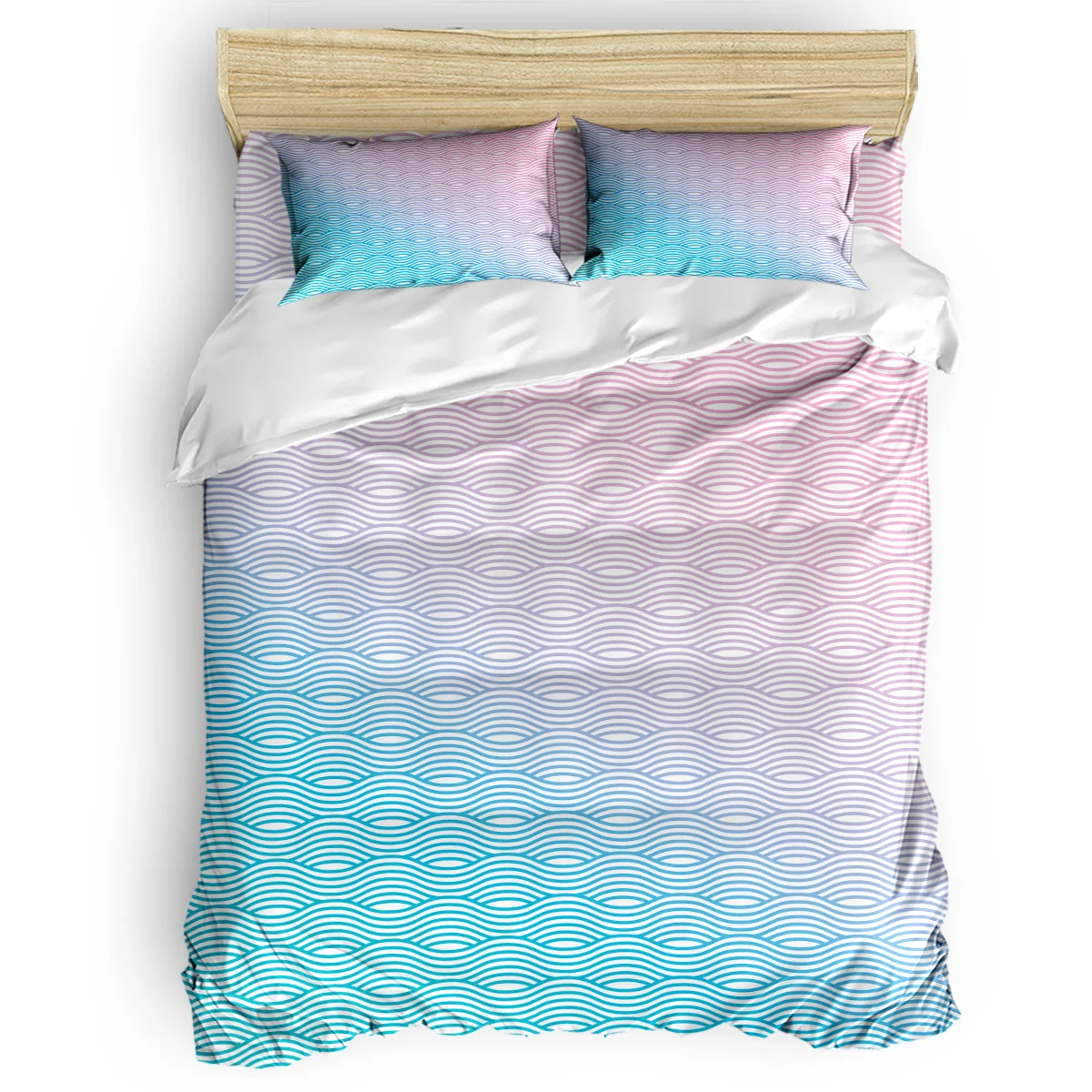

Dream Moire Gradient Pattern Duvet Cover Set Vintage Floral Art Design Collection of 3/4pcs Bedding Set Bed Sheet Pillowcases