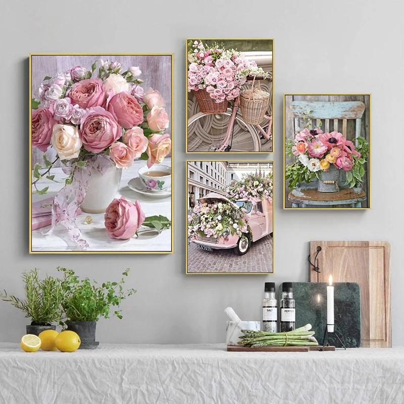 SDOYUNO 60x75cm Painting By Numbers Frameless Flower Paint By Numbers