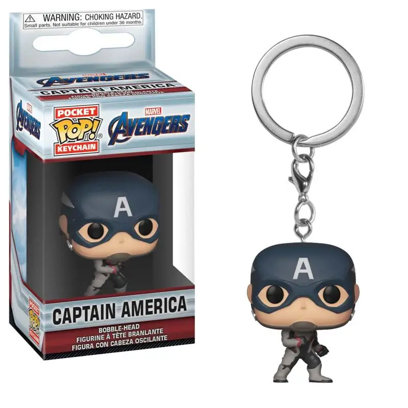 Funko Pop Pocket Marvel Мстители эндигра брелок Капитан Америка война машина Халк Тор танос ракета фигурка игрушки - Цвет: Captain America