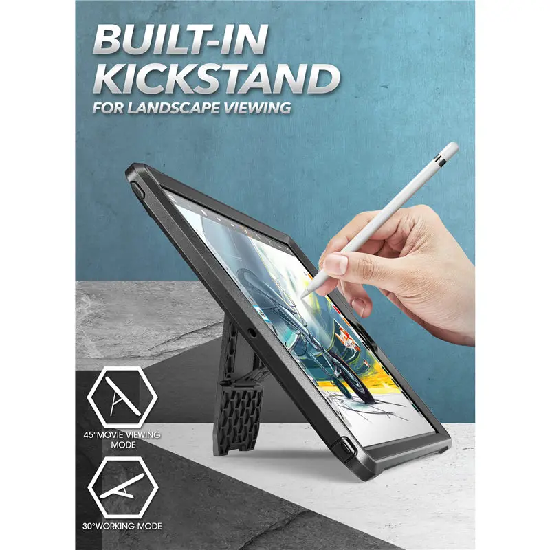Supcase para Ipad 10.2 Case Versão 2023 2023 2023 ub Pro Capa Robusta de Corpo Inteiro com Protetor de Tela Embutido & Kickstand - Imagem 3