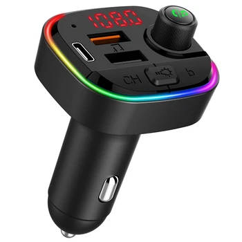 

NEW-FM Transmitter Car Bluetooth MP3 Player o Receiver Bluetooth FM Transmitter USB Car Charger Ambient Light