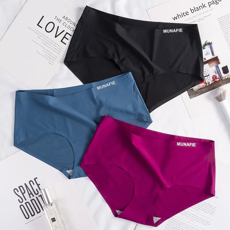 Sexy Panties Women's Set Solid Female Underwear Mid-Rise Silky Ladies Briefs Comfort Seamless | Женская одежда