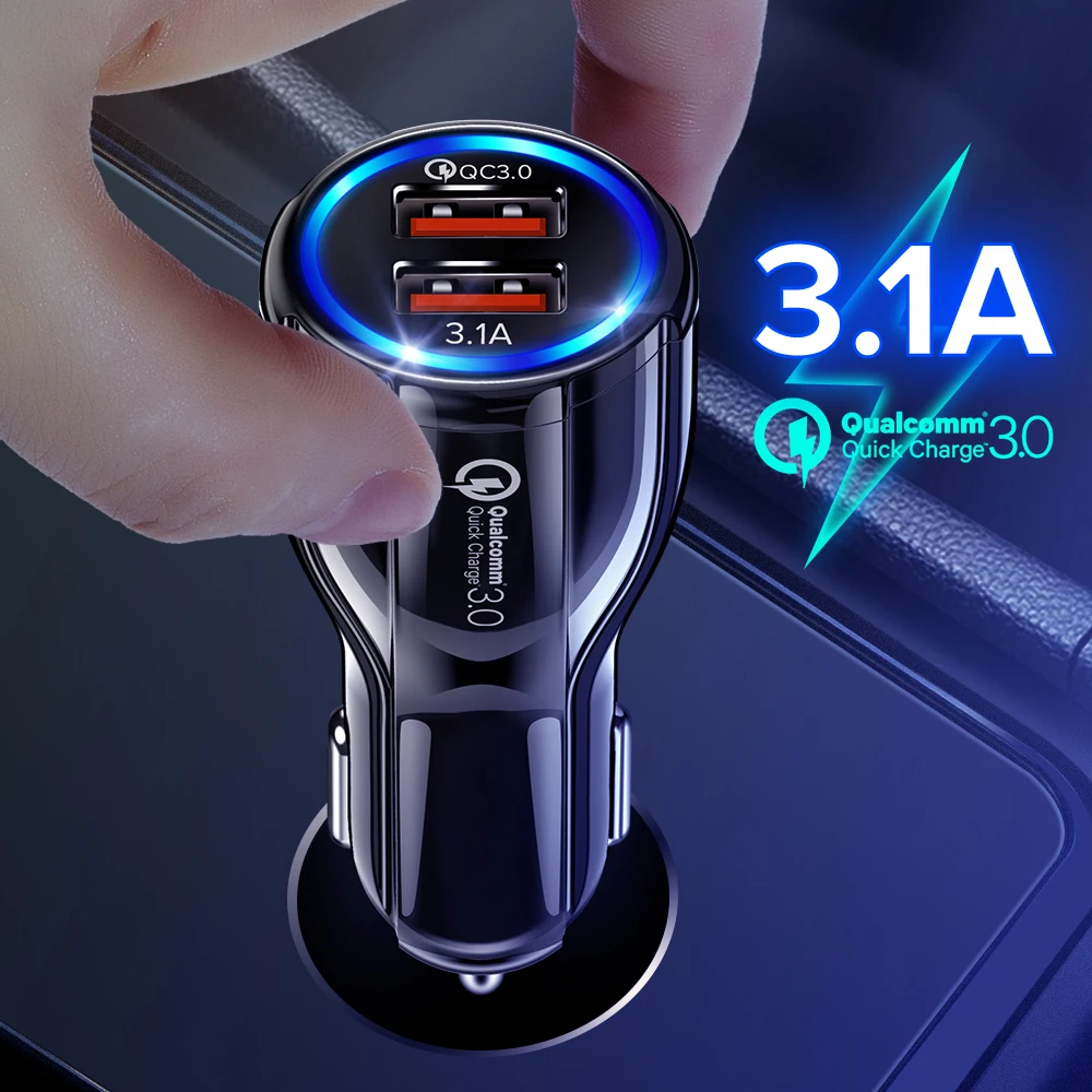 DigRepair 3.1A автомобильное зарядное устройство Быстрая зарядка 3,0 Универсальный двойной USB быстрая зарядка QC для iPhone samsung Xiaomi Мобильный телефон в автомобиле