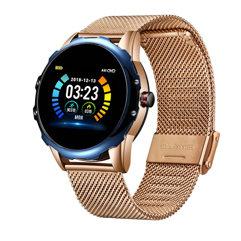Bluetooth LIGE, Смарт часы, водонепроницаемые, с напоминанием о звонках, умные часы, для мужчин, с монитором сердечного ритма, фитнес-трекер, Android, IOS, телефон - Цвет: Gold
