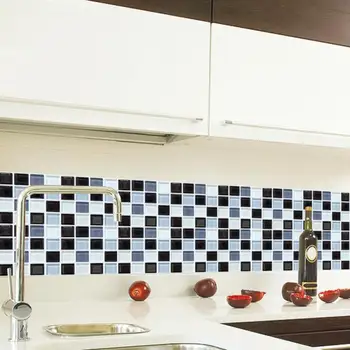 6PC 3D Stereo Wall Stickers Self Adhesive Mosaic kitchen Oil Stickers Waterproof Tile Stickers Backsplash Bathroom Decor