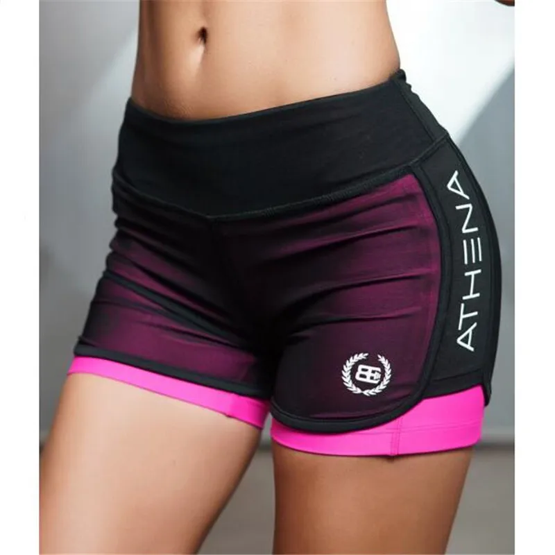 

Sexy 2 In 1 Fitness Yoga Shorts For Women Compression Mesh Overlay Gyms Slim Fit Running Sports Short Quick Dry Cardio Training