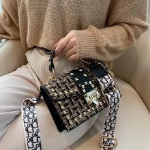 Осень-зима, мини сумки через плечо для женщин,, с заклепками, фирменный дизайн, с замком, сумка через плечо, женские роскошные кошельки и сумки