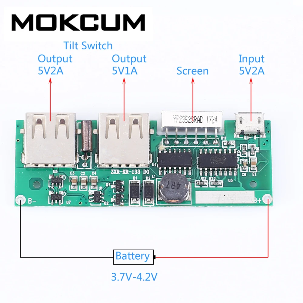 

Mobile Display Power Boost Module 5V 2A Vibration Switch Charger Step UP Module