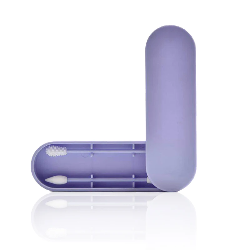 Purple 2 шт./кор. многоразовые ватные тампоны для чистки ушей силиконовые моющиеся тампоны для макияжа палочки Мягкие гибкие Макияж набор инструментов - Цвет: Purple