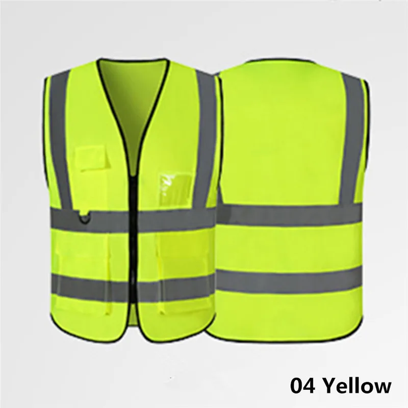 Bike Adjustable Reflective Safety Security Vest Jacket Night Running Cycling Vest Outdoor Multi-pocket Bicycle Warning Vest - Цвет: Цвет: желтый