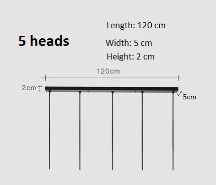 5 heads L 120 CM LuKLoy подвесной светильник Потолочная пластина подвесной потолочный светильник навес Подвесная лампа потолочная Роза - Цвет: 5 heads L 120 CM