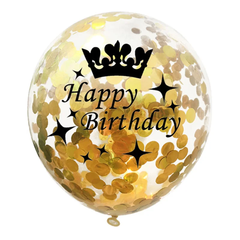 5 шт. 12 дюймов конфетти шары из латекса золотые черные воздушные шары на день рождения 18 21 30 40 50 лет юбилей Свадебные украшения - Цвет: e
